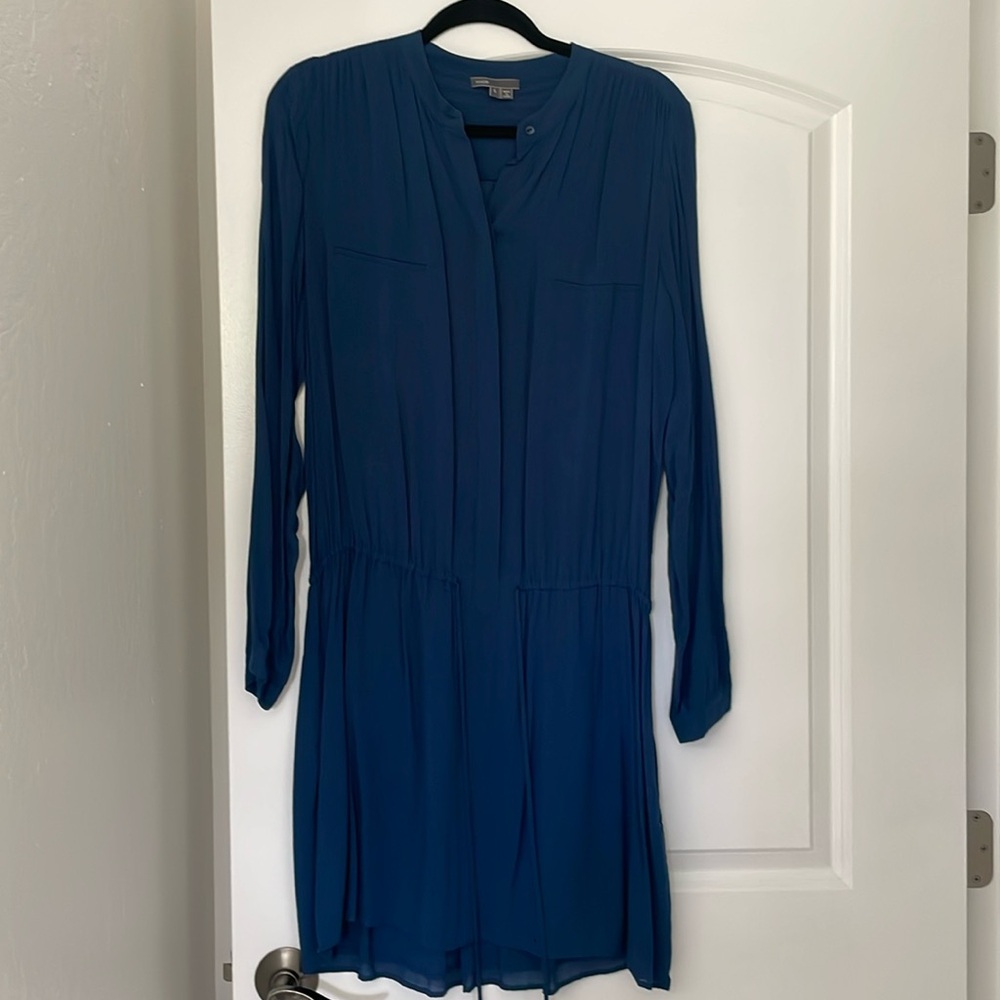 Vince long sleeve blue hipster dress size large.